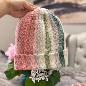 Multicolor Crochet Beanie Hat Fall Winter Spring Hat For Personal or Gifts Long